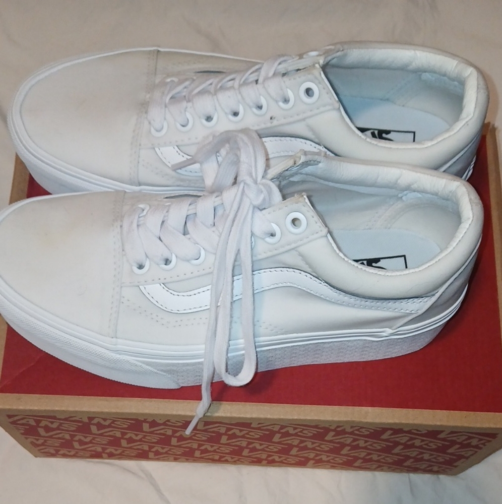 Vans White Platform Sneakers